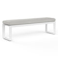 Newport Dining Bench in Cast Silver, No Welt