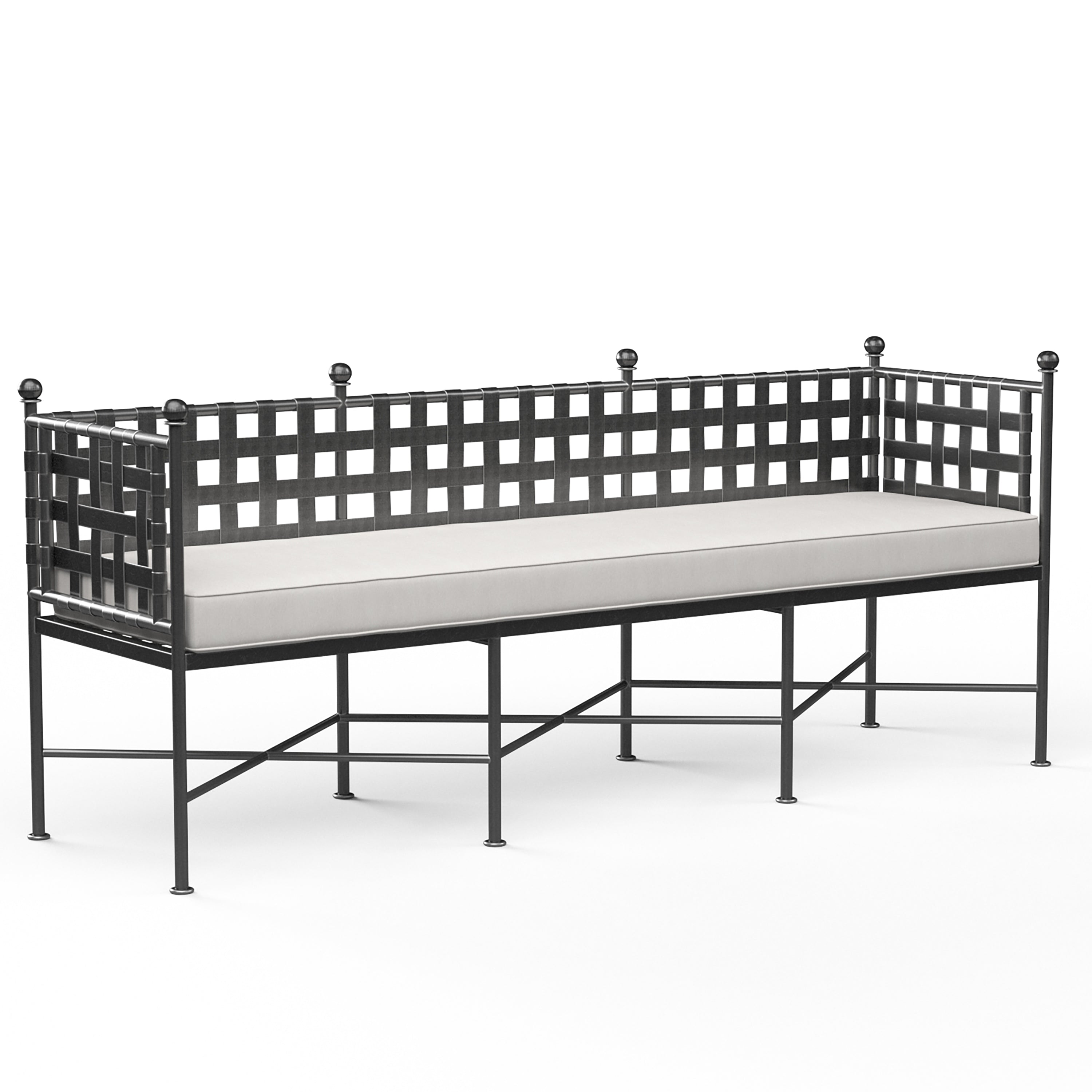 Provence Garden Bench in Canvas Flax w/ Self Welt