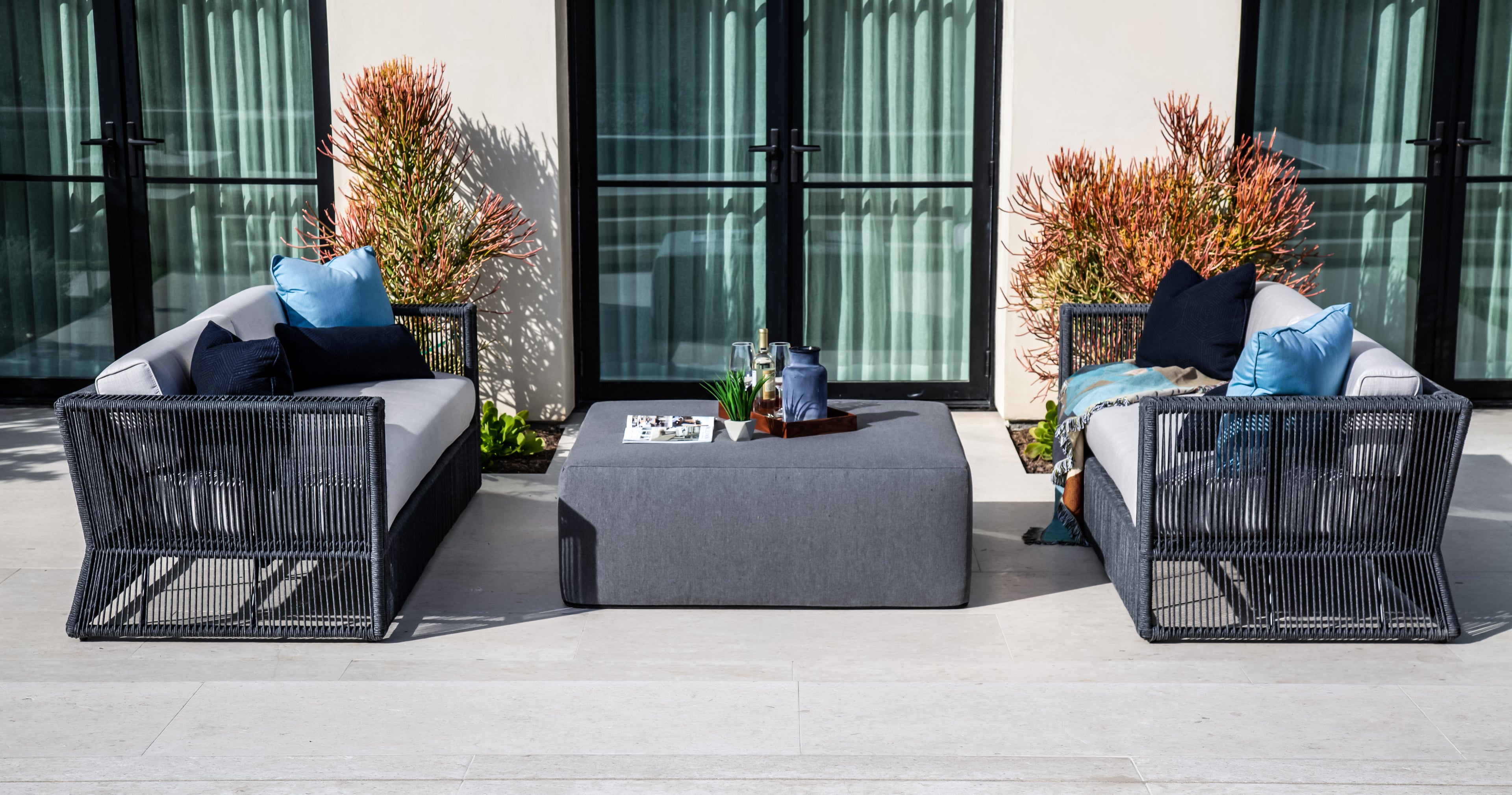 Square Coffee Table/Ottoman in Heritage Granite | 48"