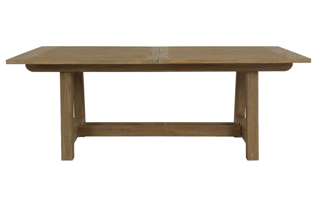 Coastal Teak Dining Table with Leaf Extension