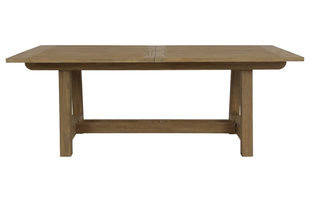 Coastal Teak Dining Table with Leaf Extension