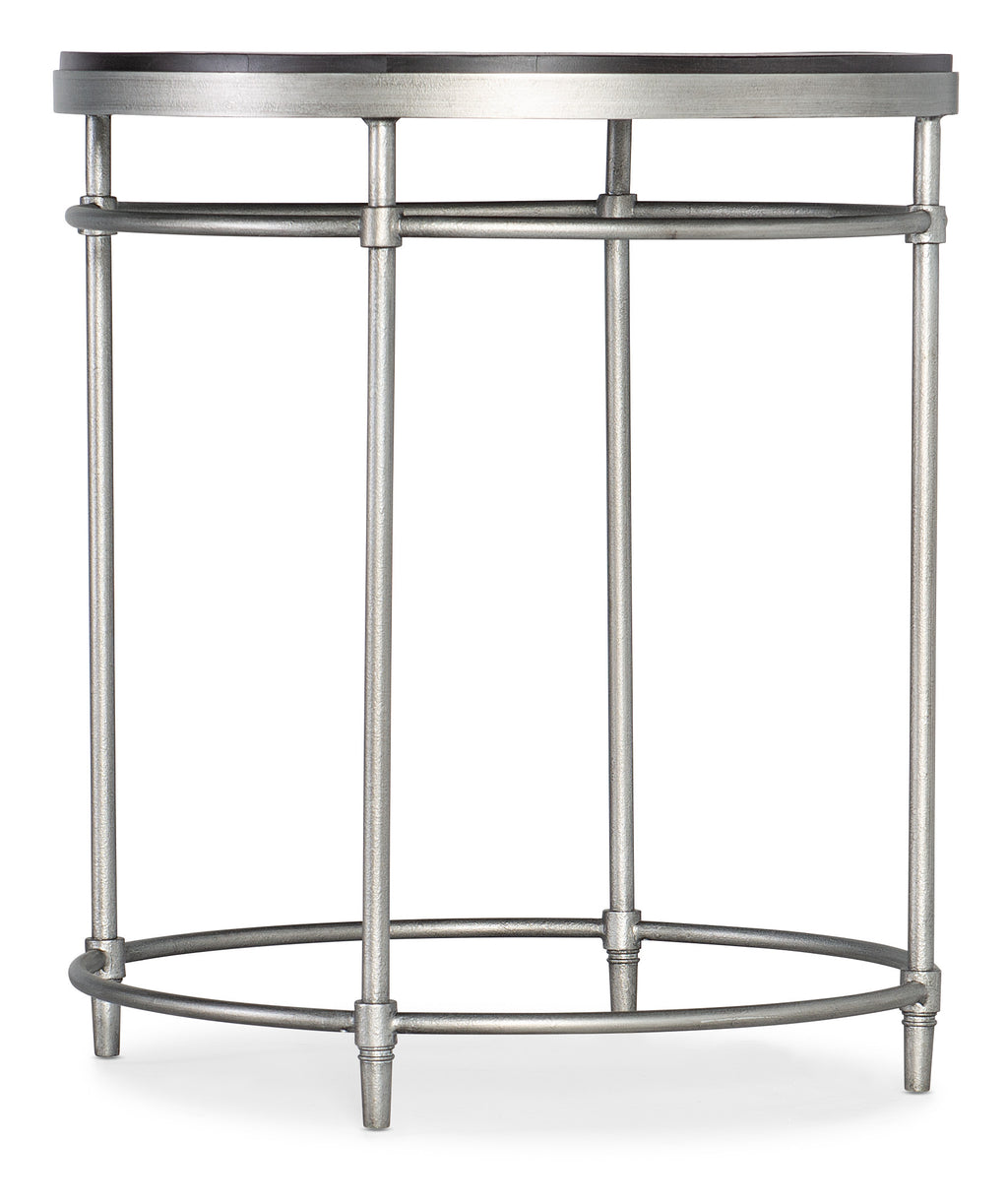 St. Armand Round End Table | Distressed Black