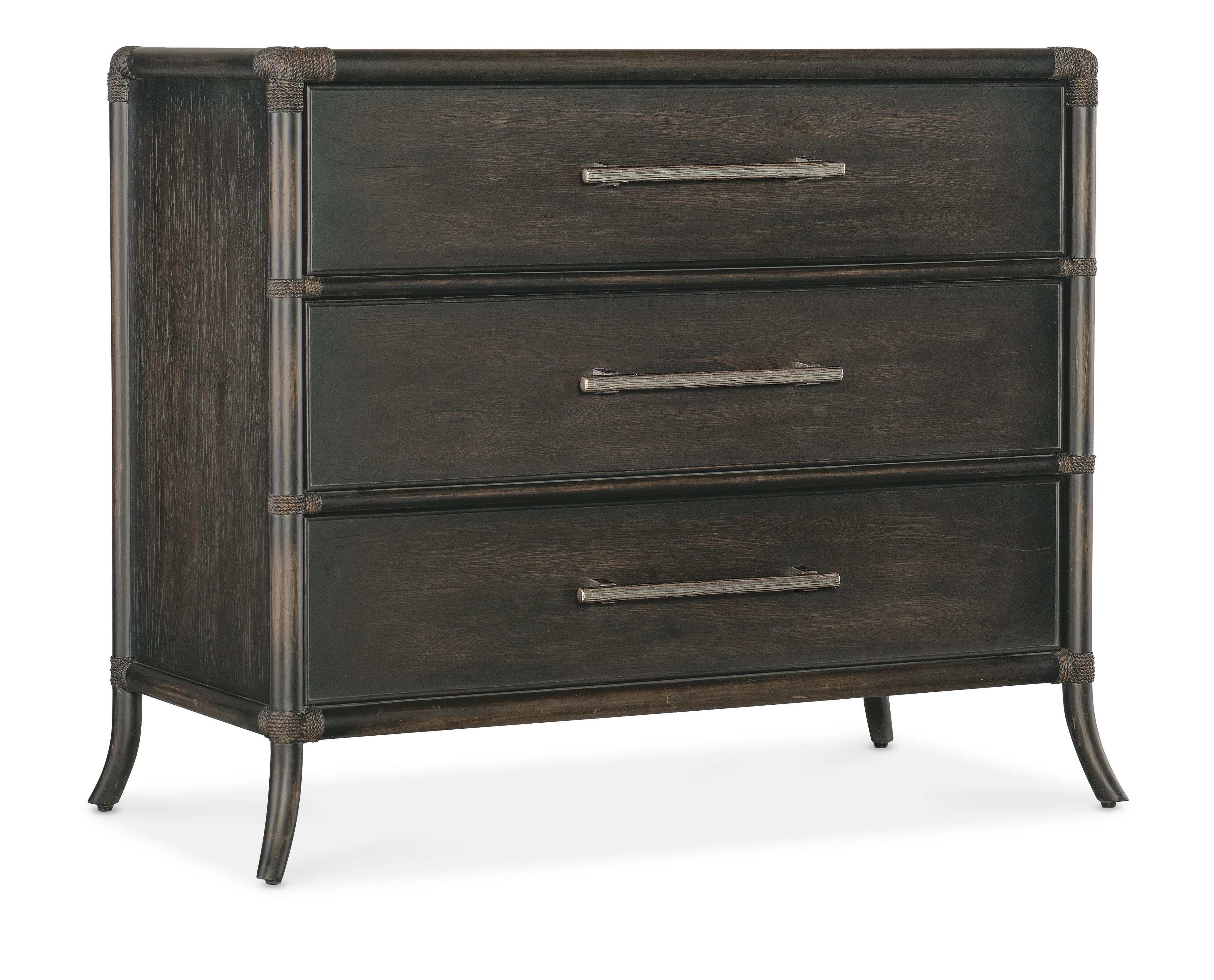 Retreat Pole Rattan Chest | Black Sand / Seagrass