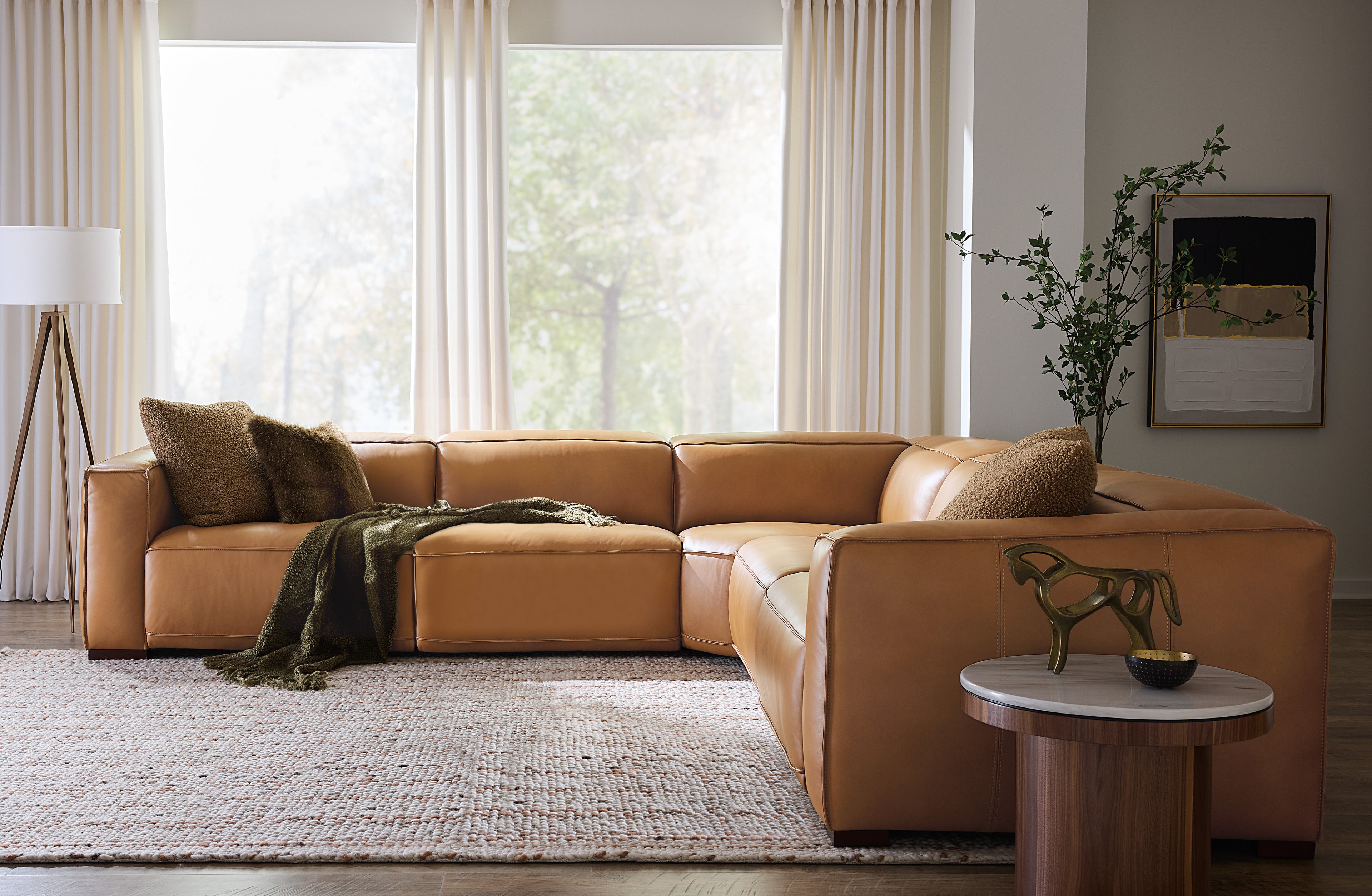 Fresco 5 Seat Sectional 4-Power Recline & Power Headrest
