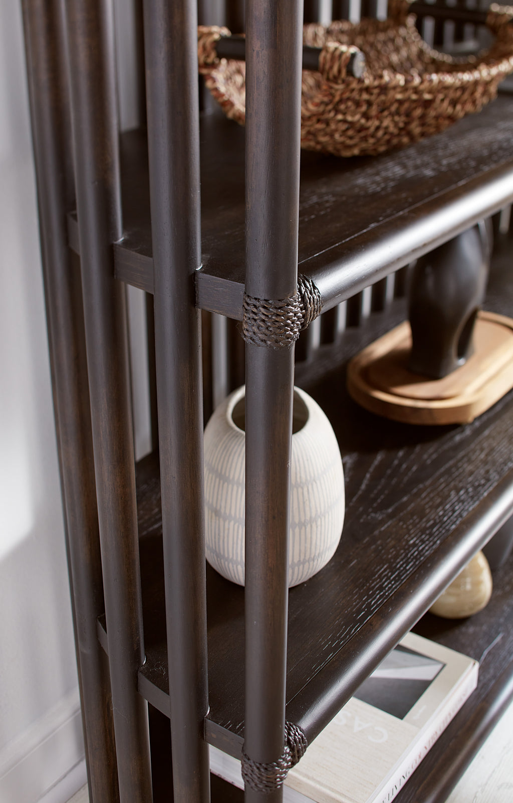 Retreat Slatted Bookcase | Black Sand