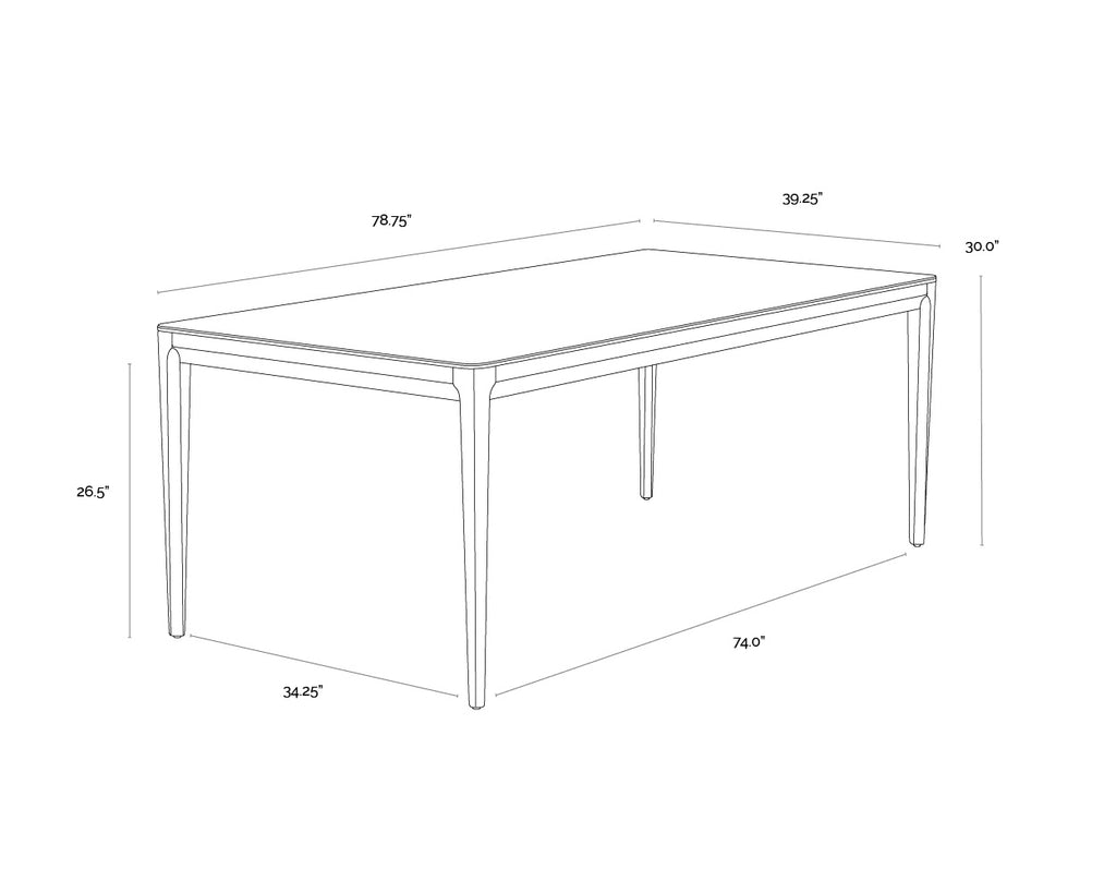 Queens Dining Table - 78.75"