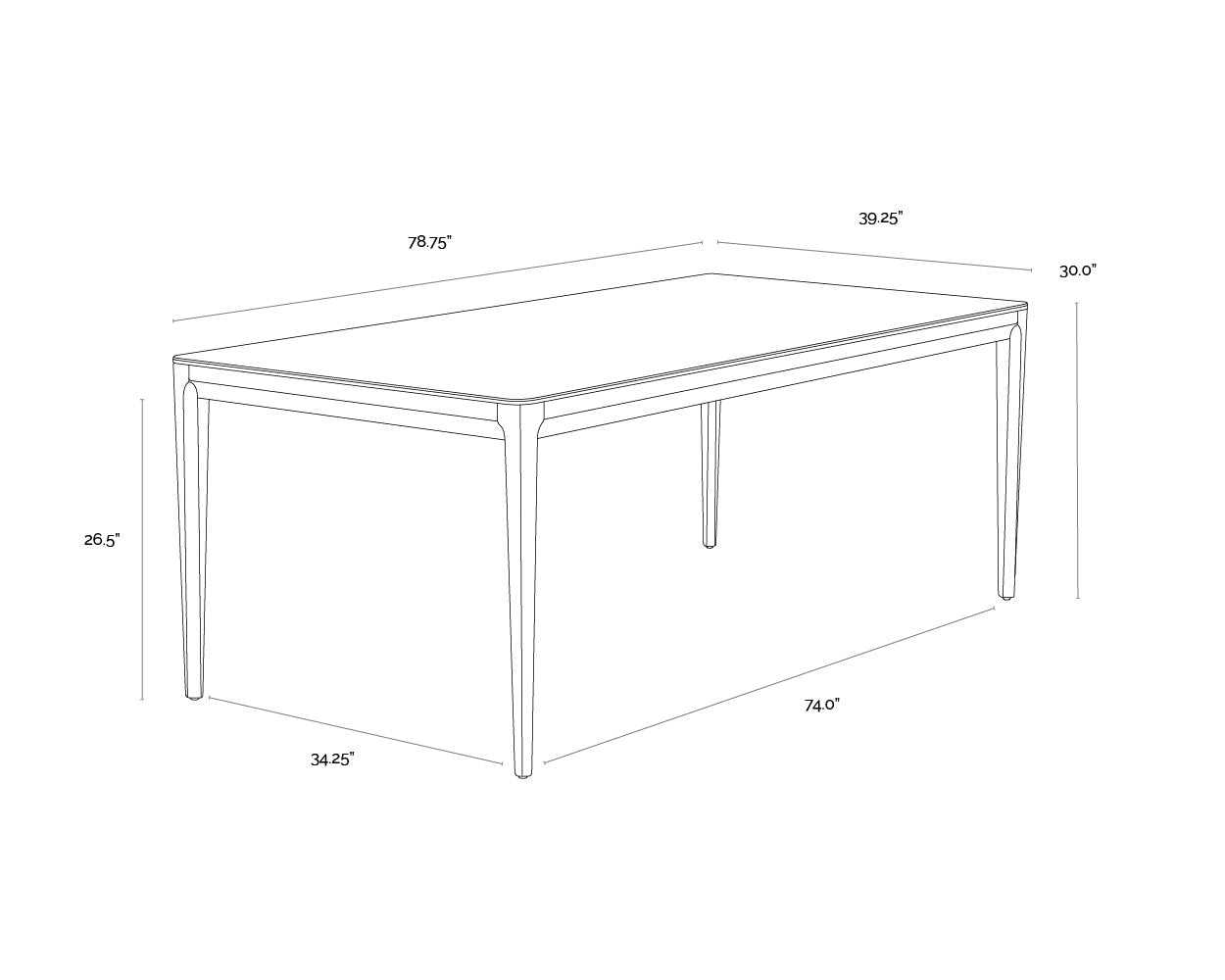 Queens Dining Table - 78.75"