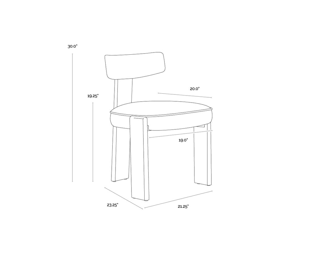 Horton Dining Chair - Dark Brown - Sahara Sand Leather