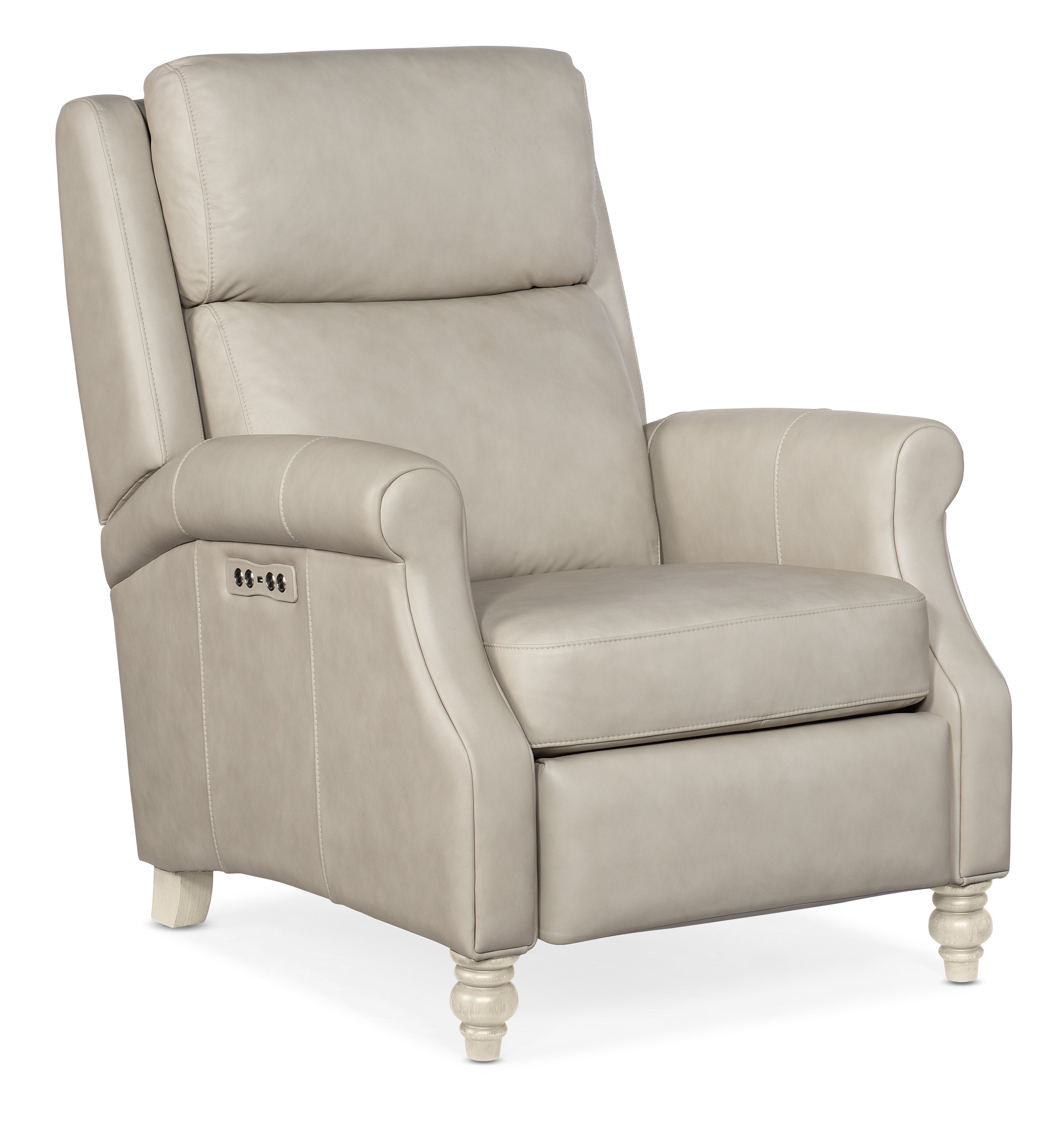 Hurley Power Recliner with Power Headrest | White Wood