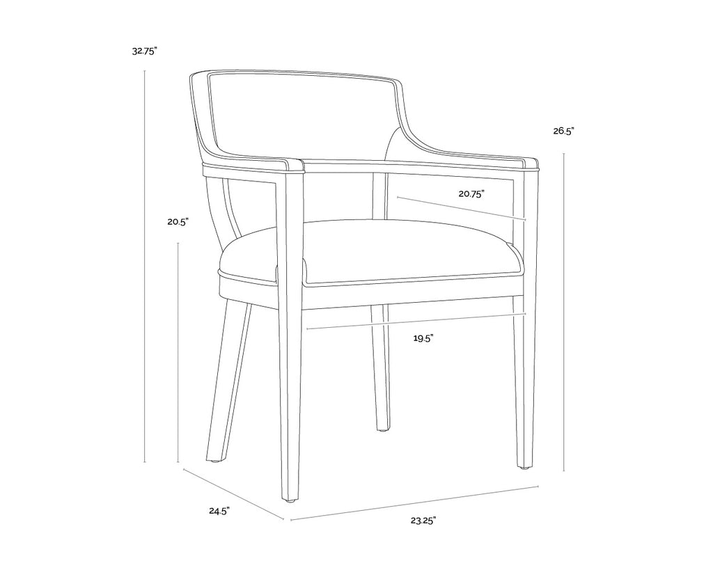 Brylea Dining Armchair - Ash Grey - Linoso Ivory