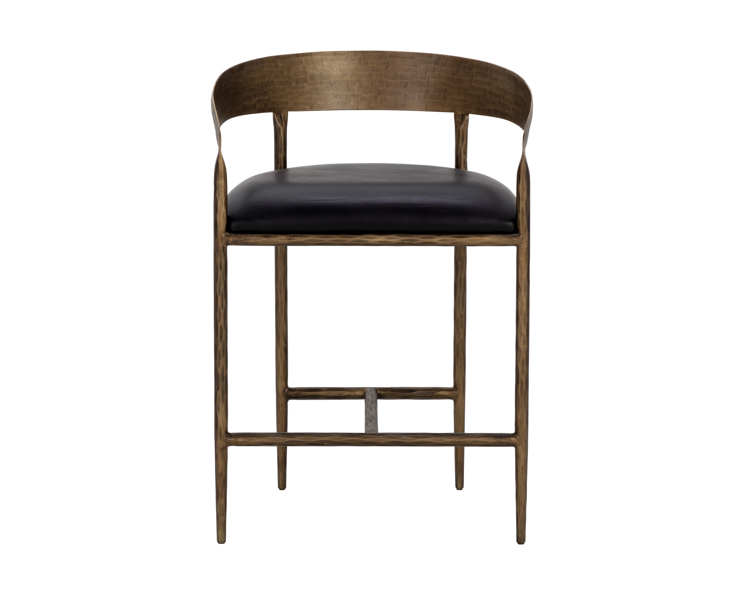 Zanatta Counter Stool - Charcoal Black Leather