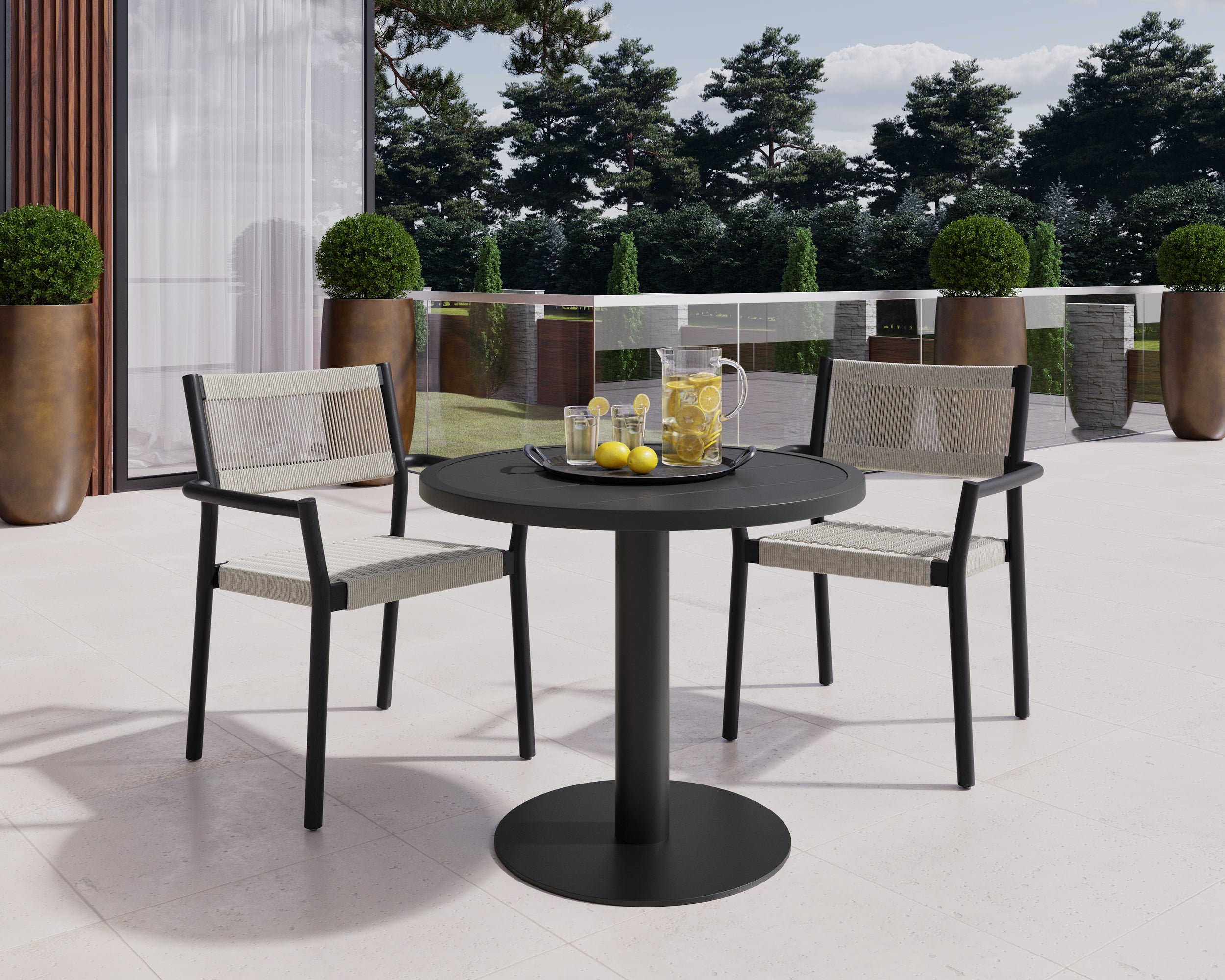 Kavala Stackable Dining Armchair - Charcoal