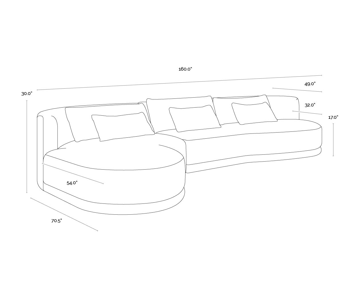 Laken Sofa Chaise - Laf - Copenhagen White