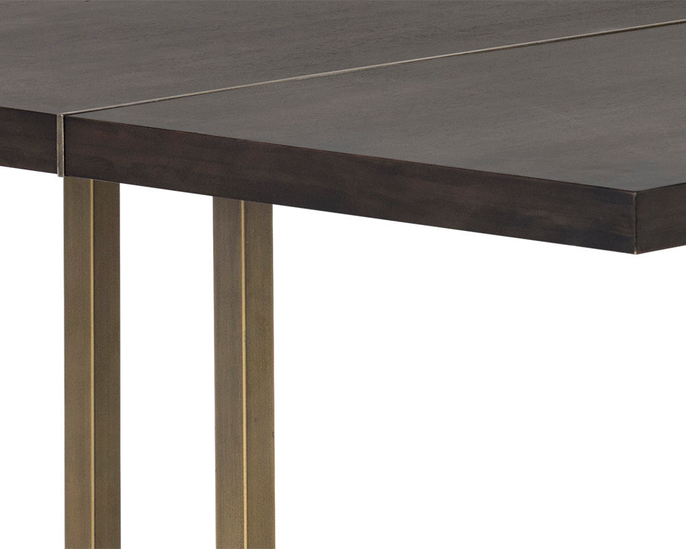 Jade Dining Table - Antique Brass - Dark Mango - 79"