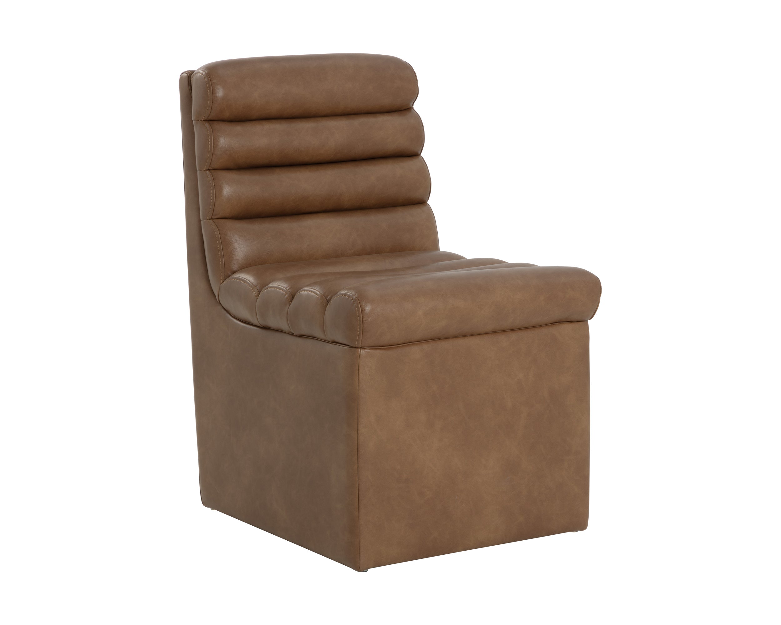 Norm Wheeled Dining Chair - Copley Cognac