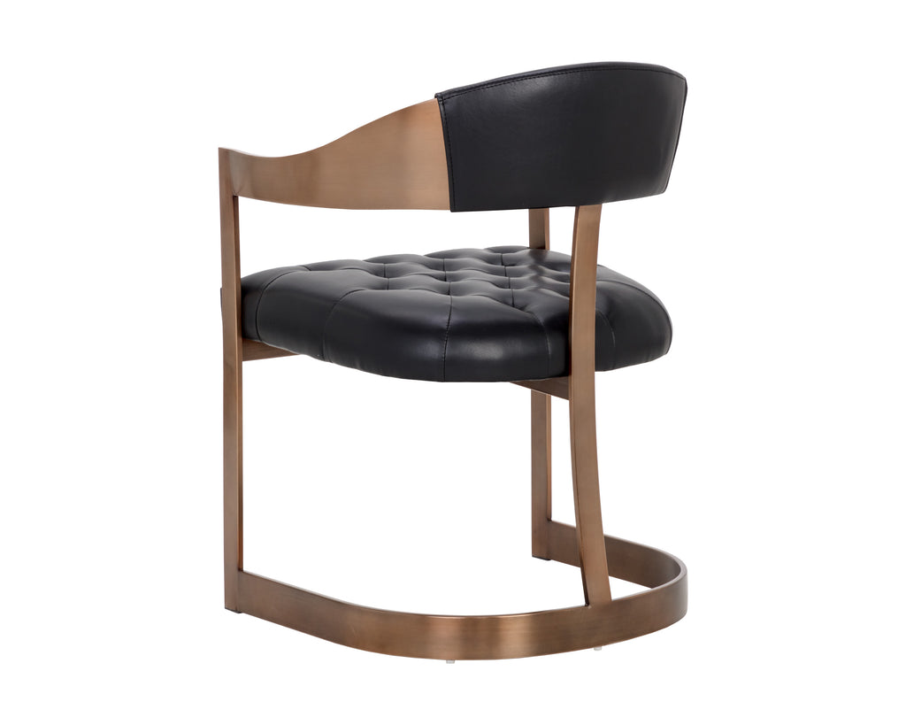 Beaumont Dining Armchair - Antique Brass - Cantina Black