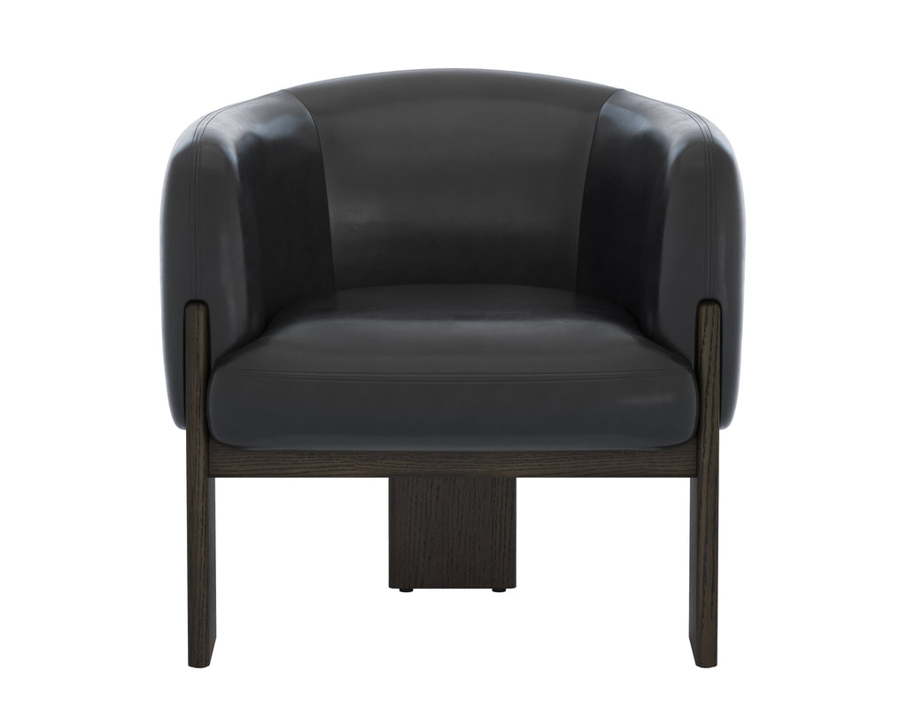 Trine Lounge Chair - Dark Brown - Vintage Black Night Leather