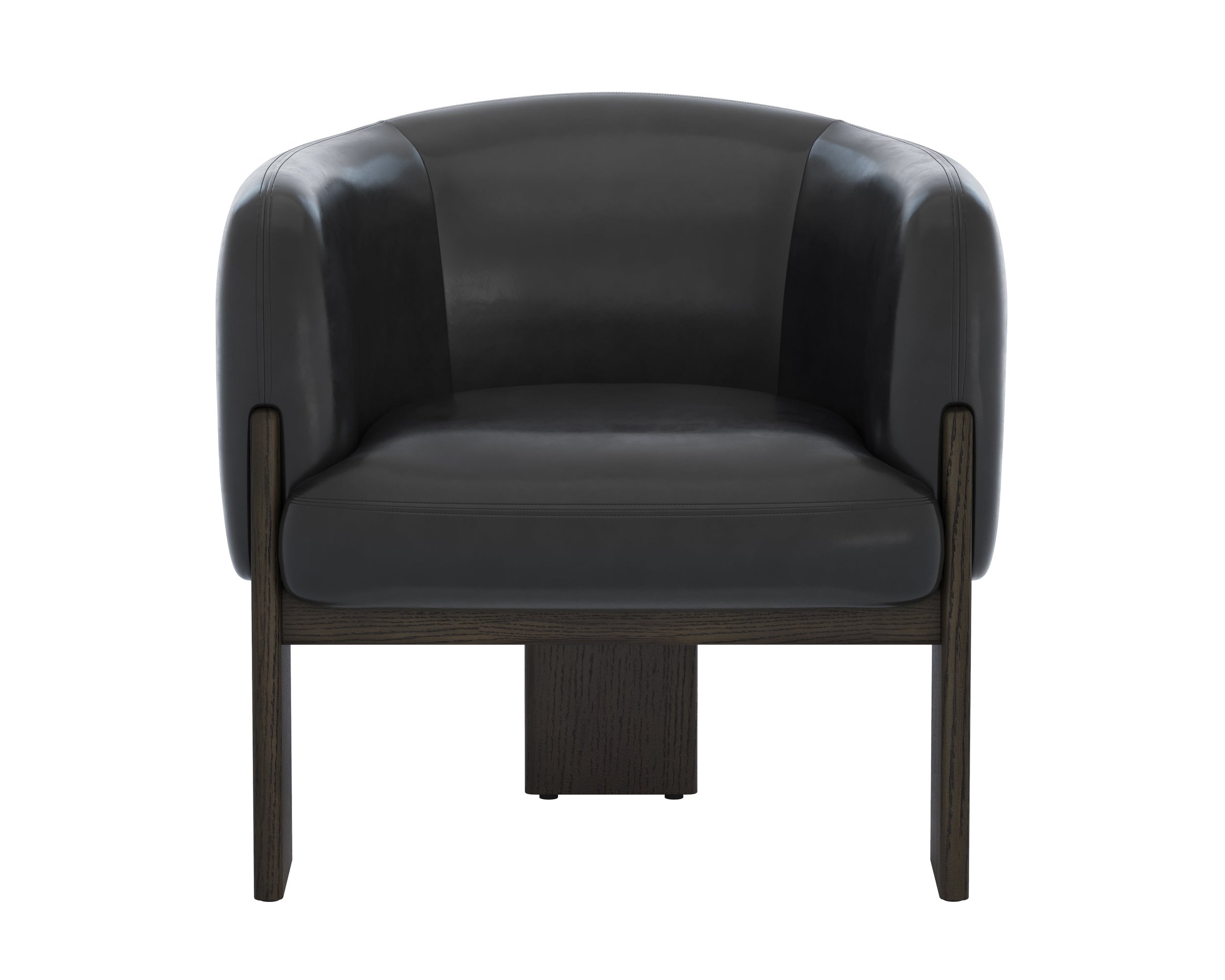 Trine Lounge Chair - Dark Brown - Vintage Black Night Leather