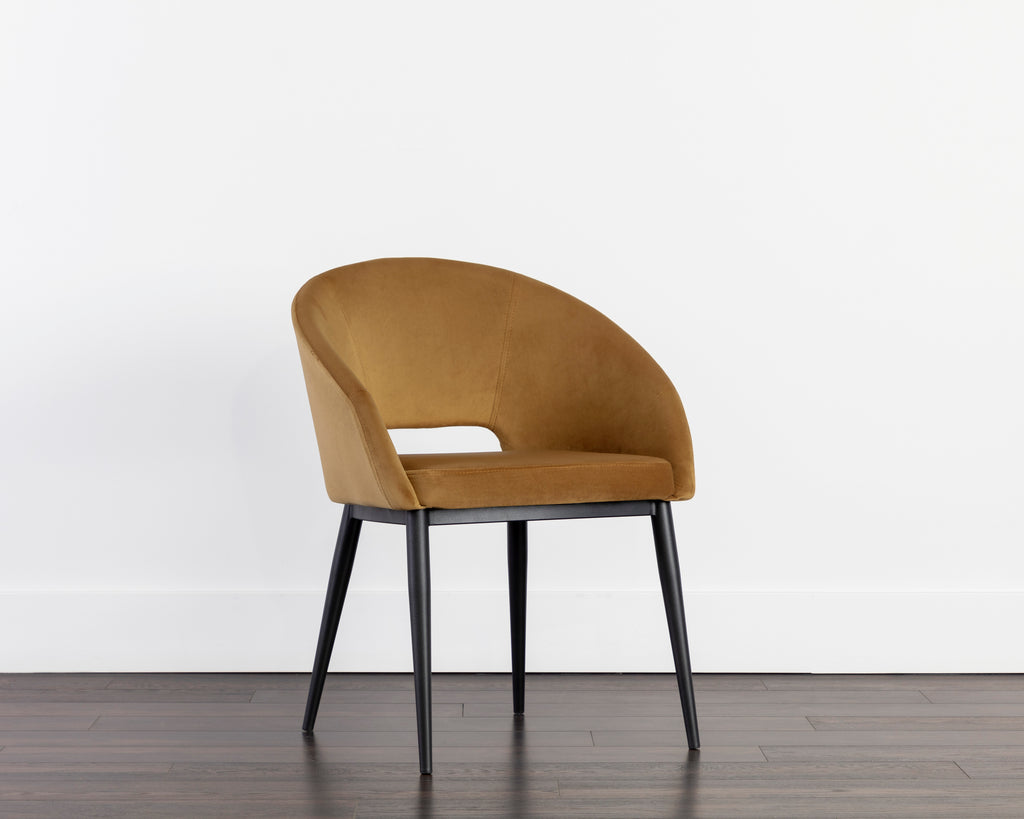 Thatcher Dining Armchair - Black - Gold Sky