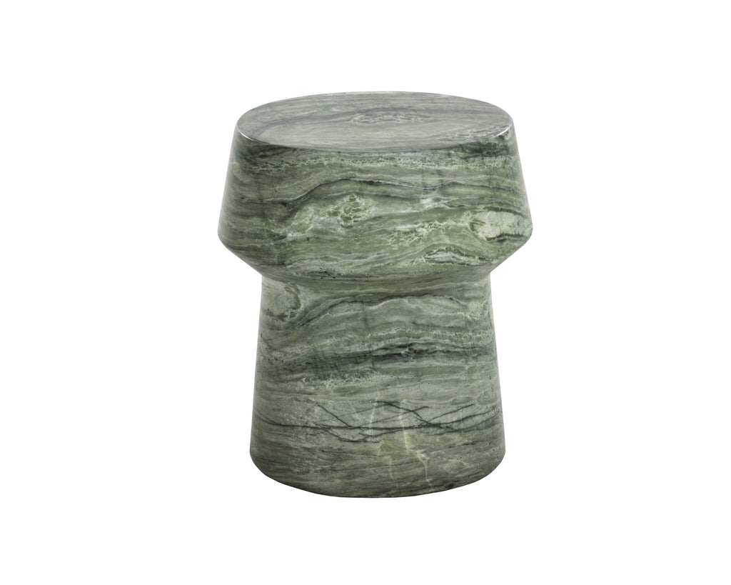 Brie End Table - Marble Look - Sage