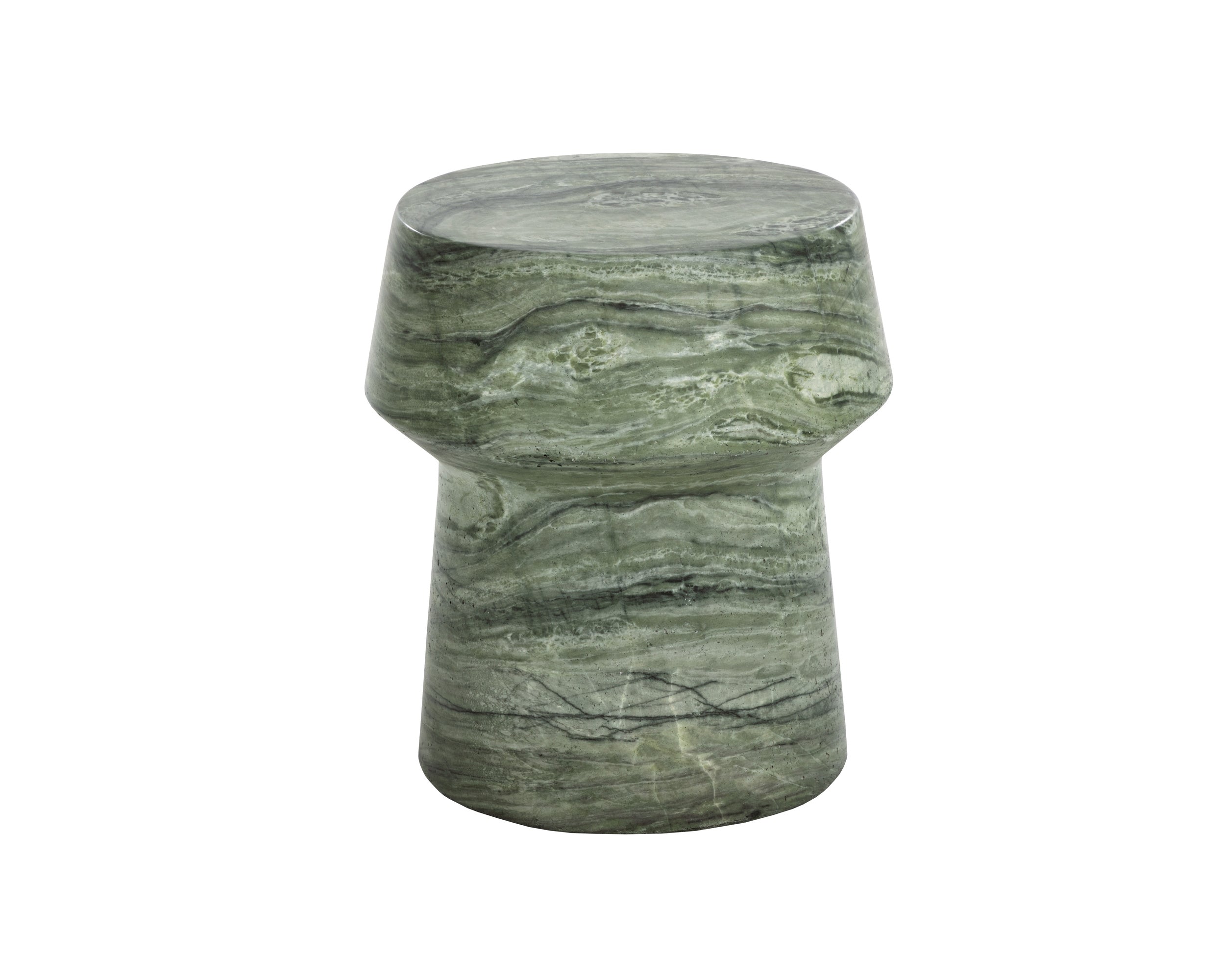 Brie End Table - Marble Look - Sage