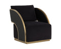Baz Swivel Lounge Chair - Abbington Black / Napa Black