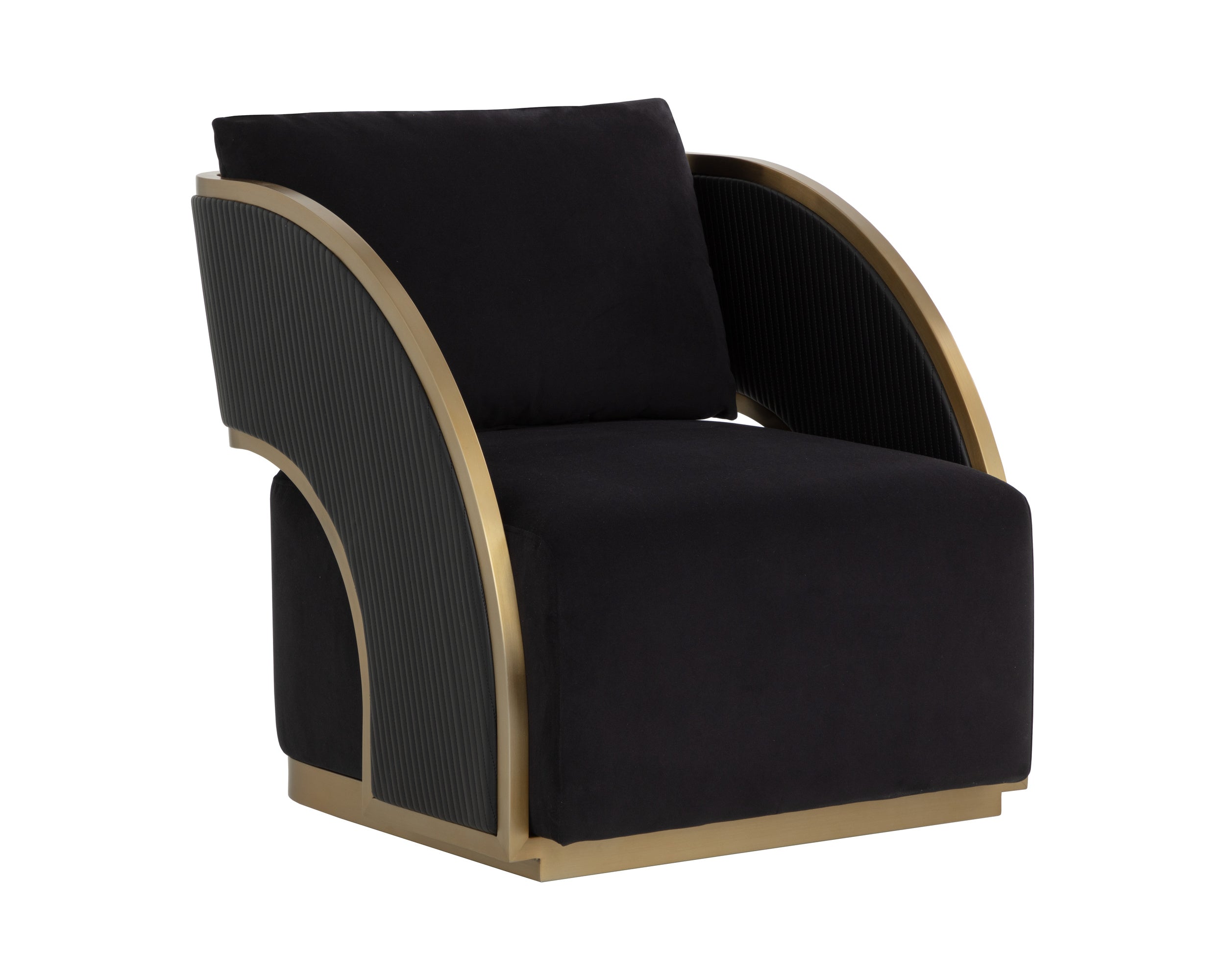 Baz Swivel Lounge Chair - Abbington Black / Napa Black