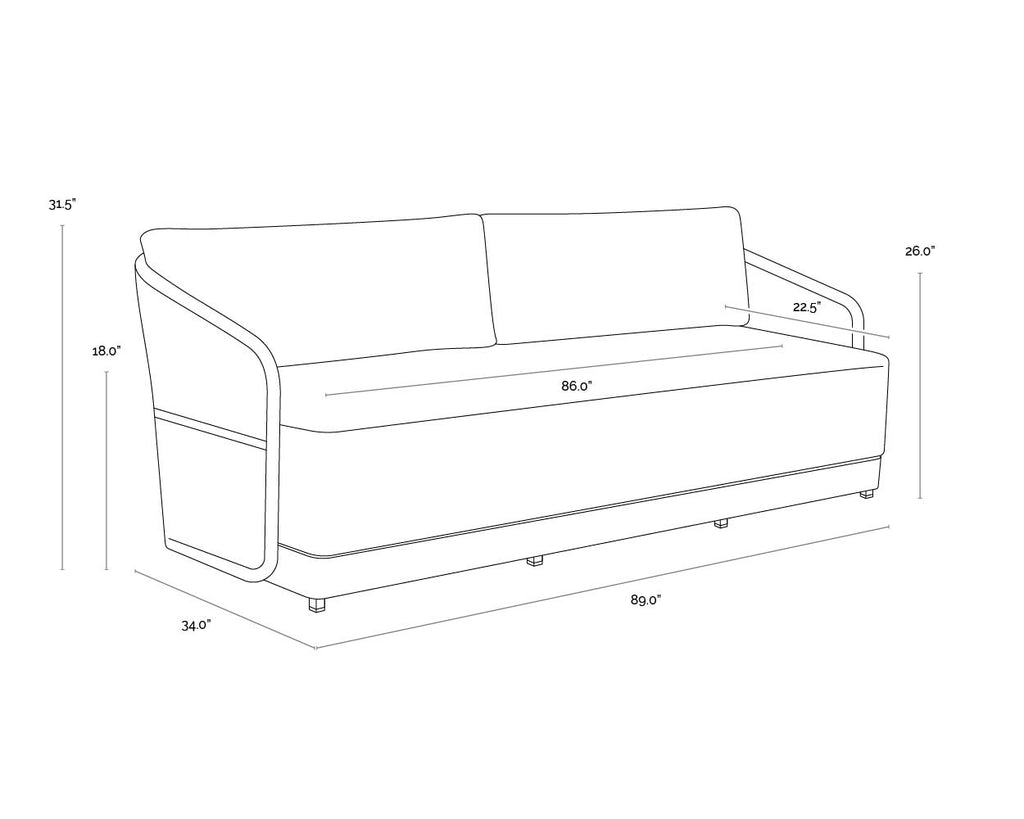Allariz Sofa - Warm Grey - Gracebay Light Grey