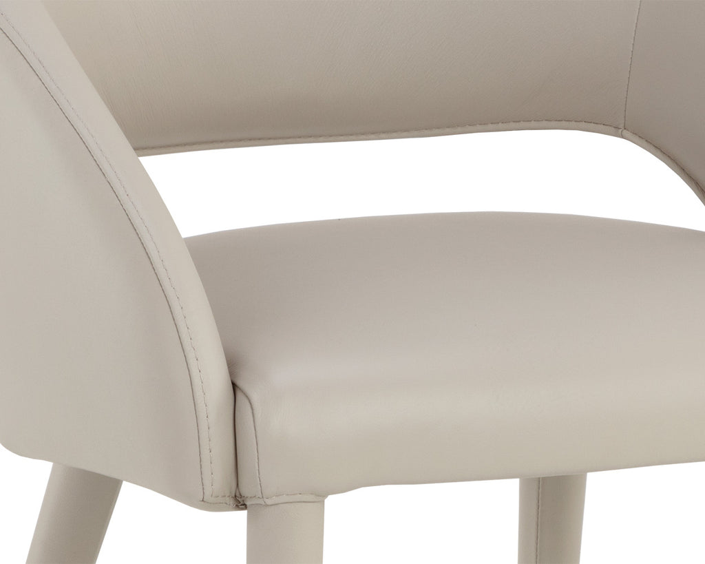 Galen Dining Armchair - Linea Light Grey Leather