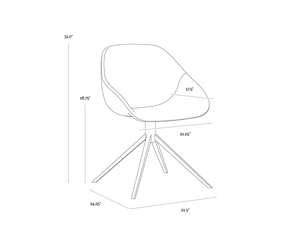 Mccoy Swivel Dining Chair - Nightfall Black / November Grey