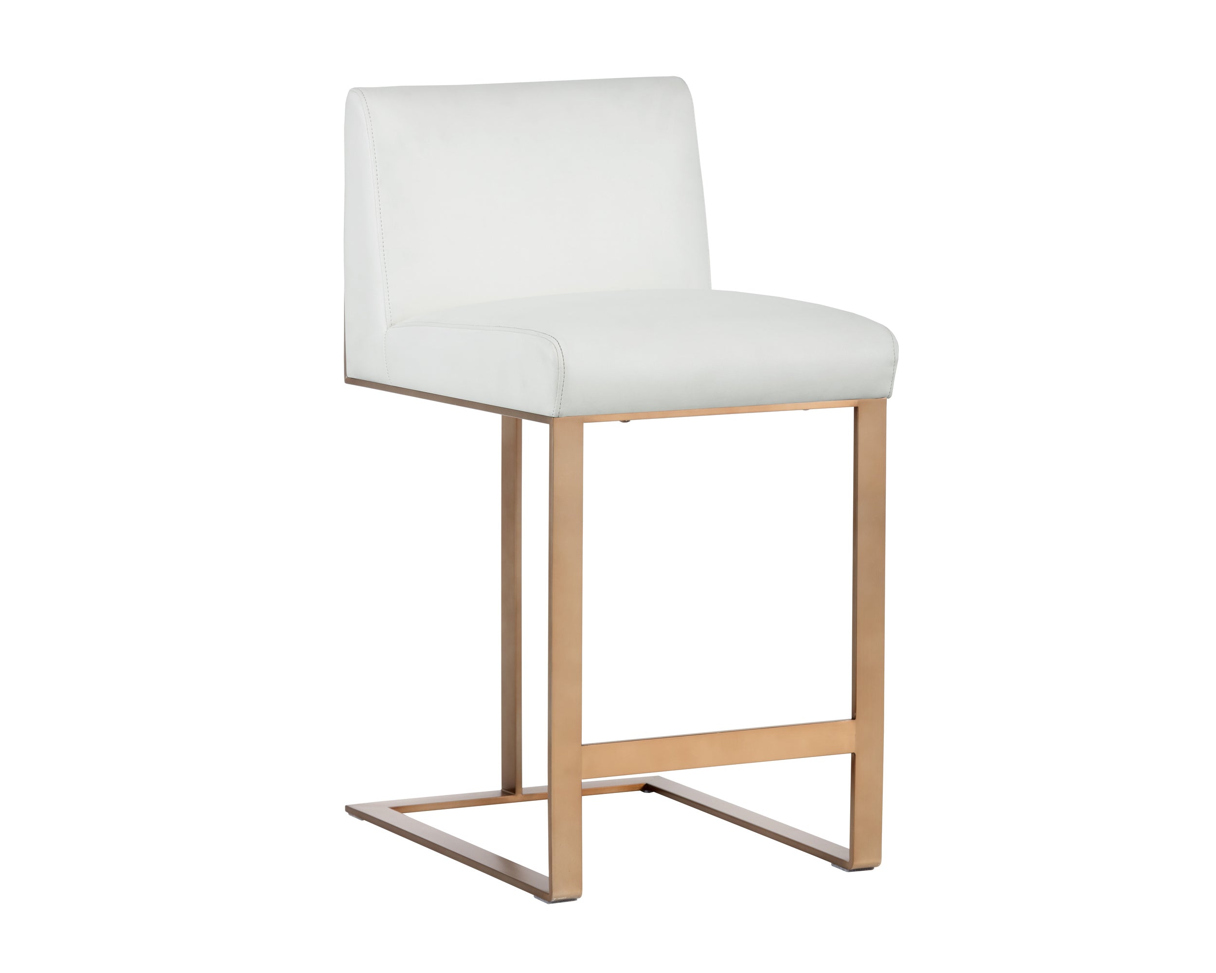 Dean Counter Stool - Antique Brass - Cantina White