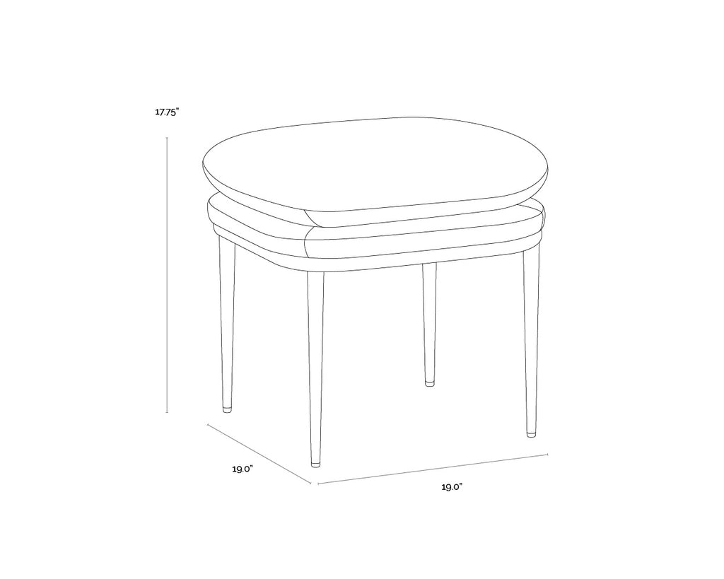 Koffi Stool - Dark Bronze - Chacha Cream / Meg Taupe