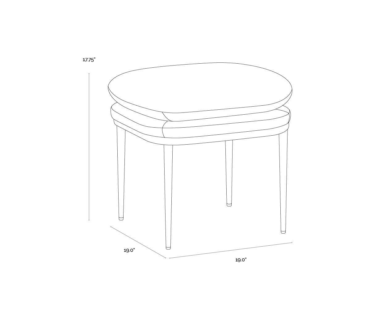 Koffi Stool - Dark Bronze - Chacha Cream / Meg Taupe