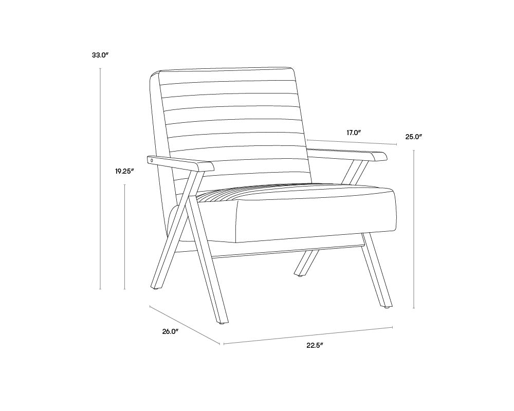 Peyton Lounge Chair - Bravo Cognac