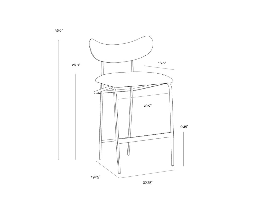 Gibbons Counter Stool - Black - Bravo Portabella
