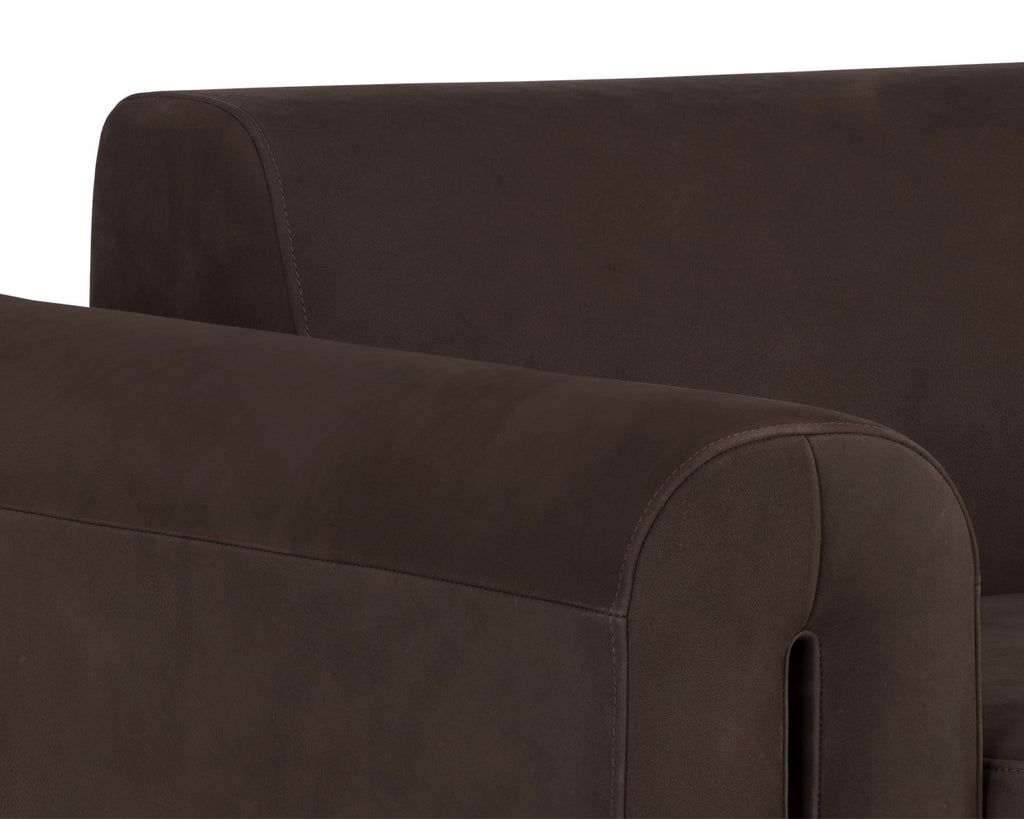 Romer Armchair - Brushed Gold - Nubuck Cocoa Leather