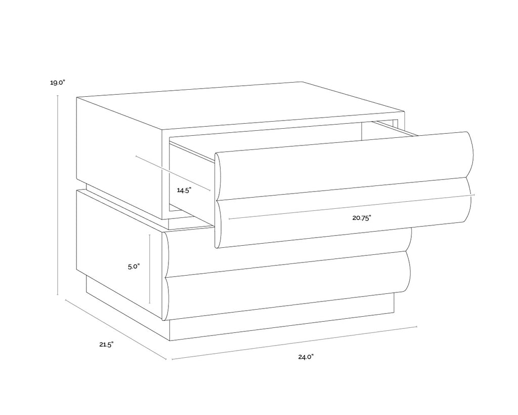Subira Nightstand - Chocolate
