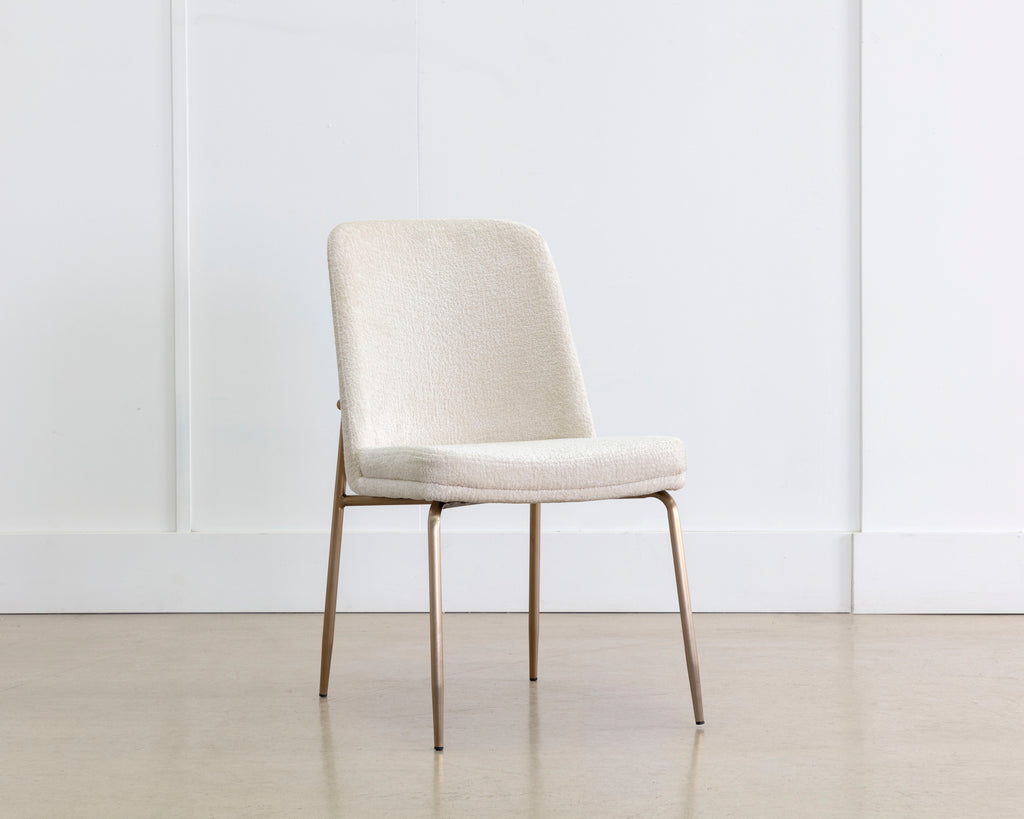 Zeke Dining Chair - Antique Brass - Bergen Ivory