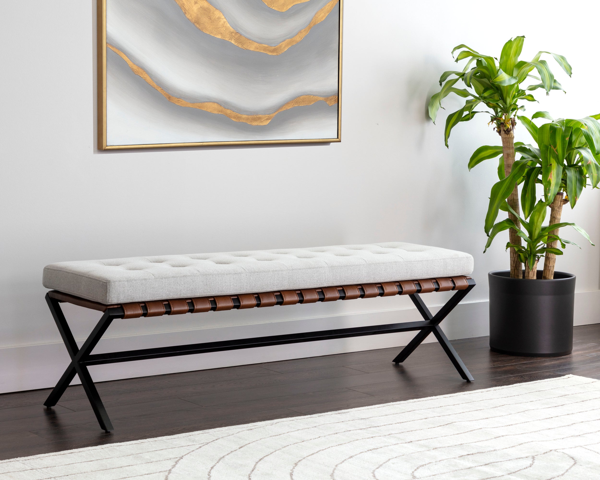 Kenji Bench - Black - Mina Light Grey