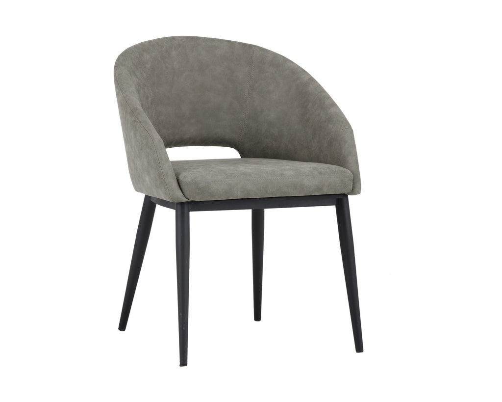 Thatcher Dining Armchair - Black - Antique Grey