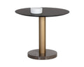 Monaco Bistro Table - Gold - Grey Marble / Charcoal Grey - 35.5"