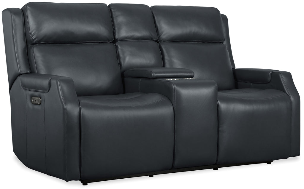 Nelson Zero Gravity Power Console Loveseat with Power Headrests and Lumbar | Blue