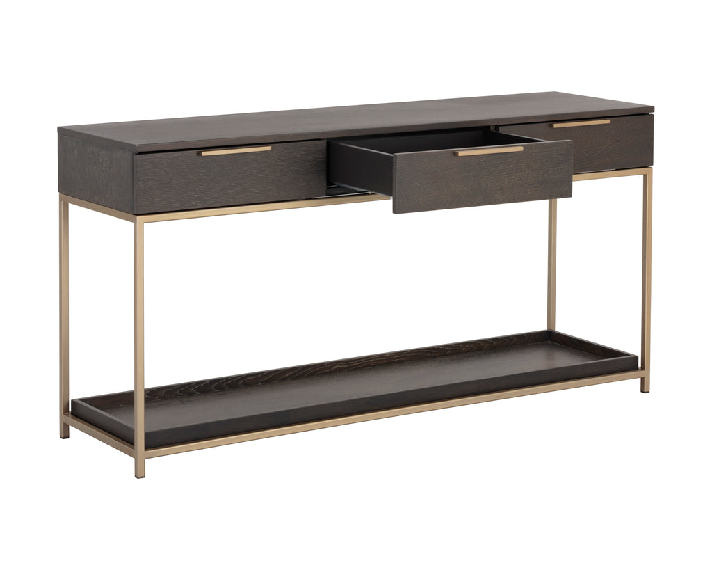 Rebel Console Table With Drawers  - Gold - Charcoal Grey