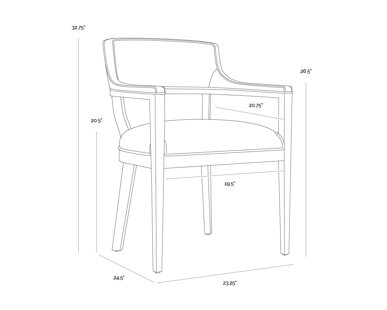 Brylea Dining Armchair - Brown - Brentwood Charcoal Leather