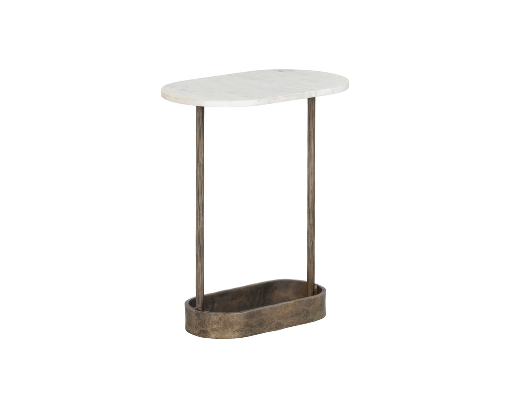 Eden End Table - White Marble