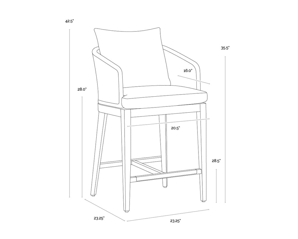 Capri Counter Stool - Natural - Gracebay Grey