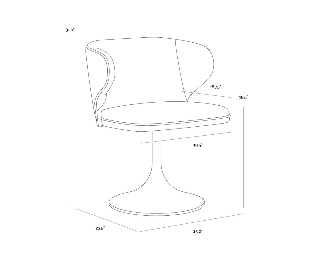 Simone Swivel Dining Chair - Casablanca Cloud
