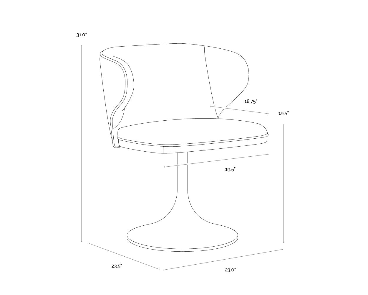 Simone Swivel Dining Chair - Casablanca Cloud