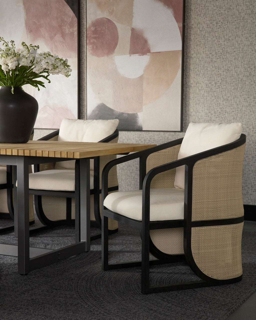 Palermo Dining Chair - Charcoal - Stinson Cream