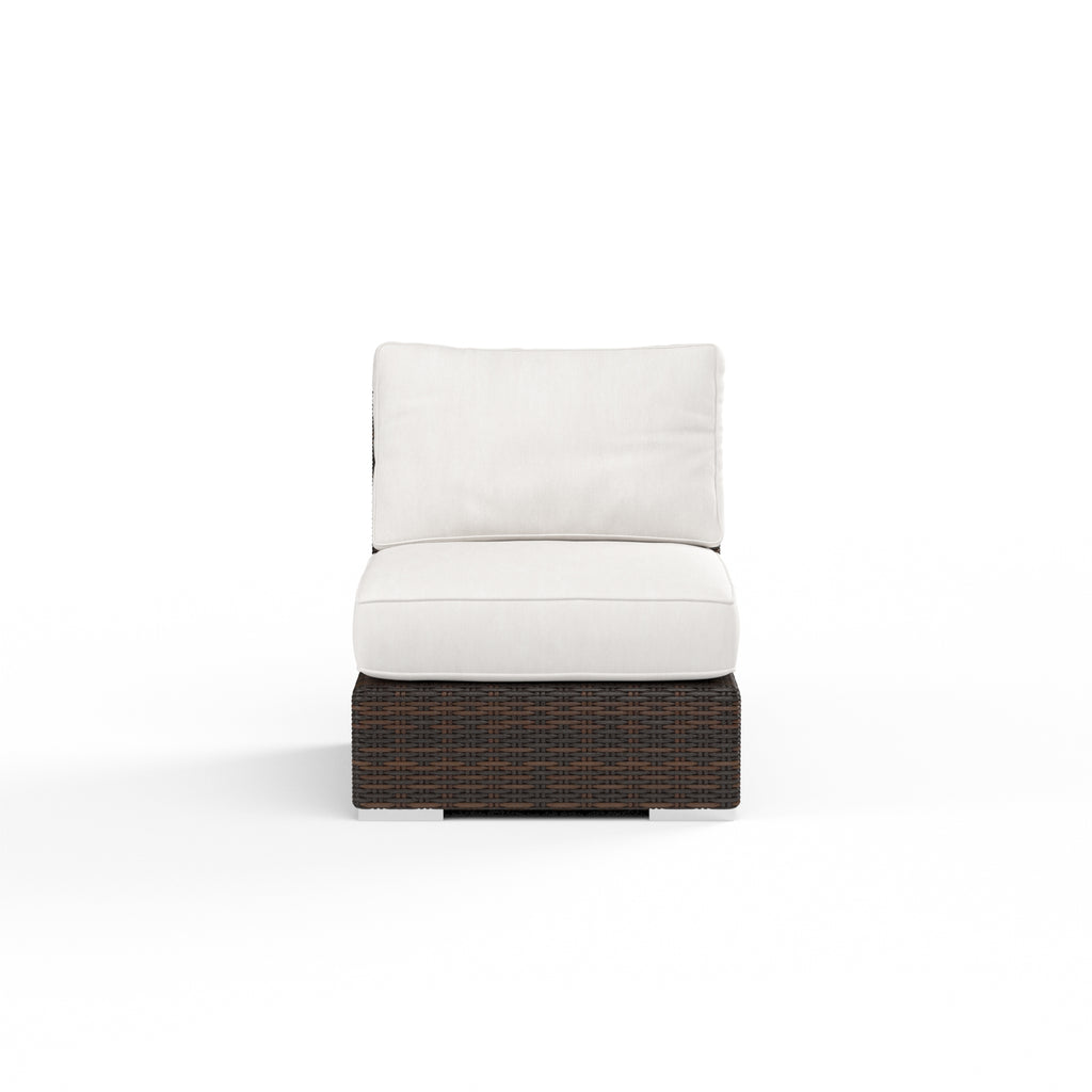 Montecito Armless Club Chair in Canvas Flax w/ Self Welt
